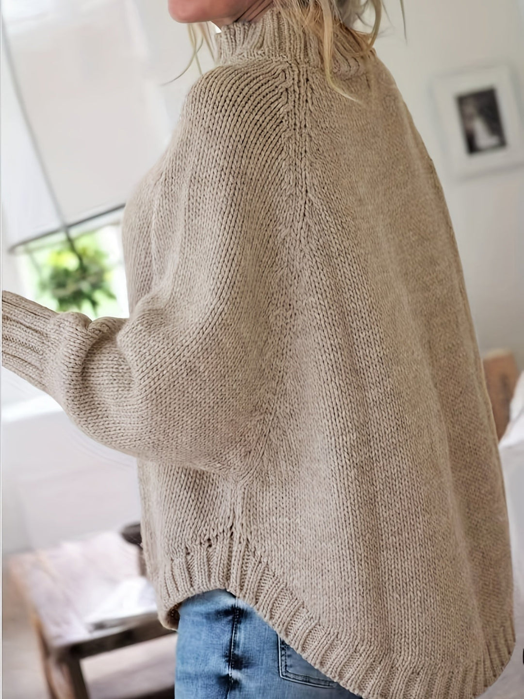 Isolde | Women's Oversized Cable Knit Turtleneck Sweater