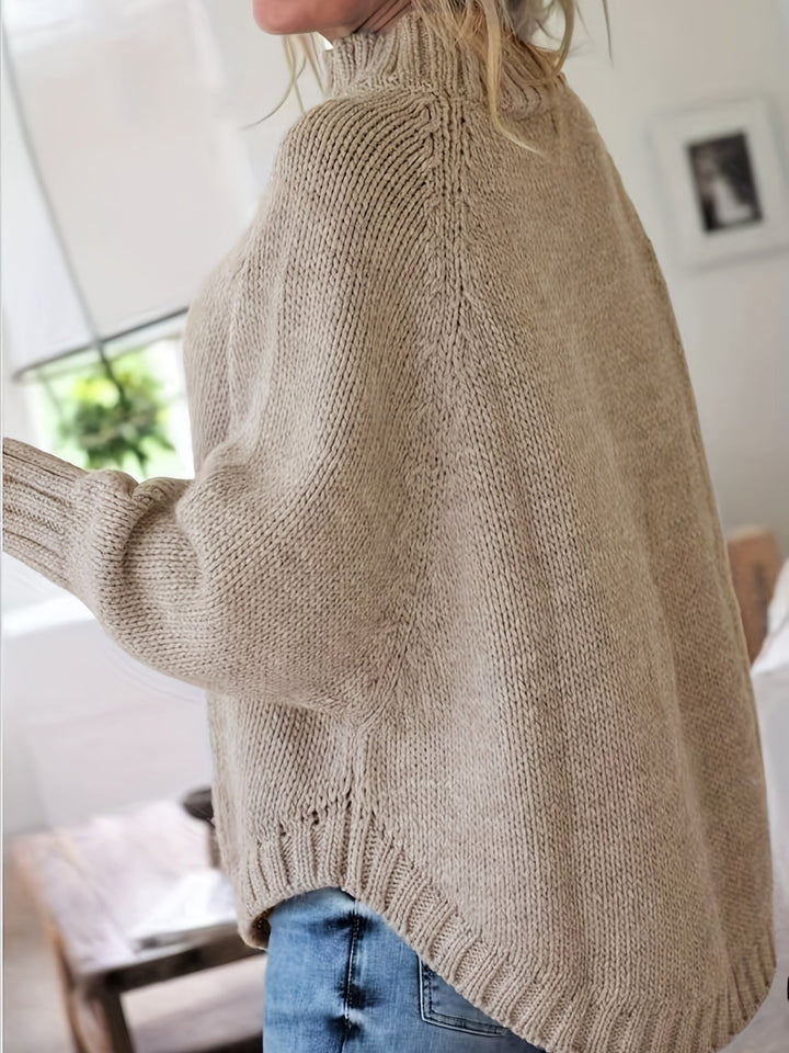 Isolde | Women's Oversized Cable Knit Turtleneck Sweater