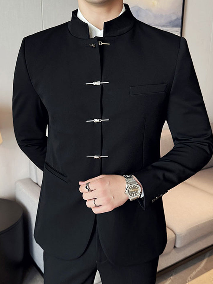 Barnaby | Men's Frog-Clasp Stand Collar Jacket