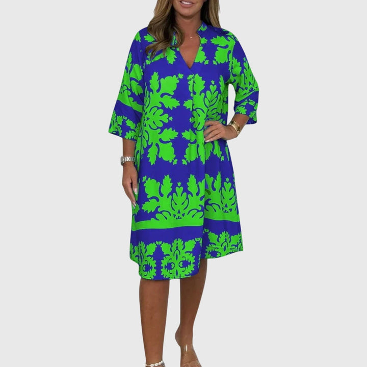 Printed Loose Fit Midi Dress