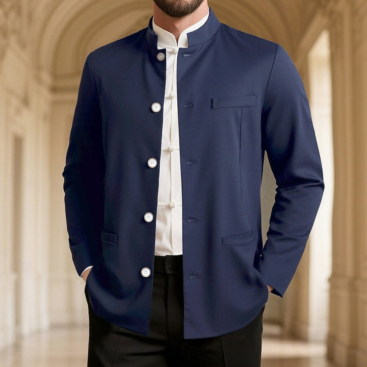 Alistair | Men's Mandarin Collar Cotton Blend Jacket
