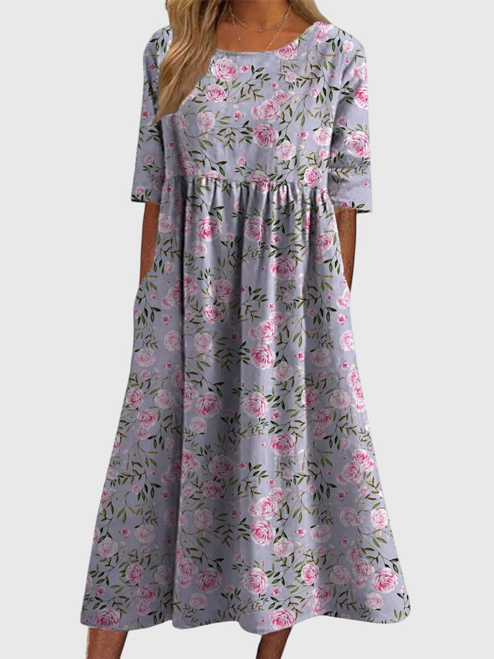 Floral Cotton Casual Summer Midi Dress
