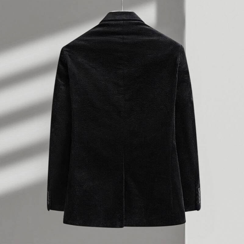 Notch Lapel Two Button Patch Pocket Corduroy Blazer