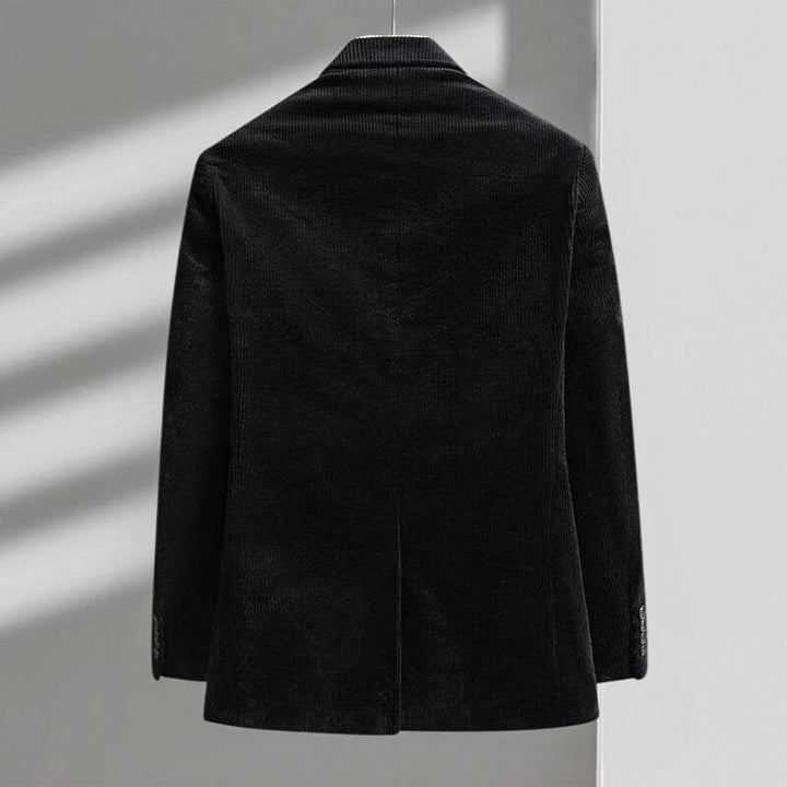 Notch Lapel Two Button Patch Pocket Corduroy Blazer