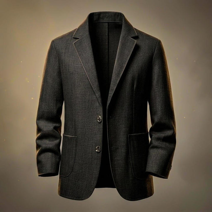 Notch Lapel Two Button Patch Pocket Relaxed Linen Blazer