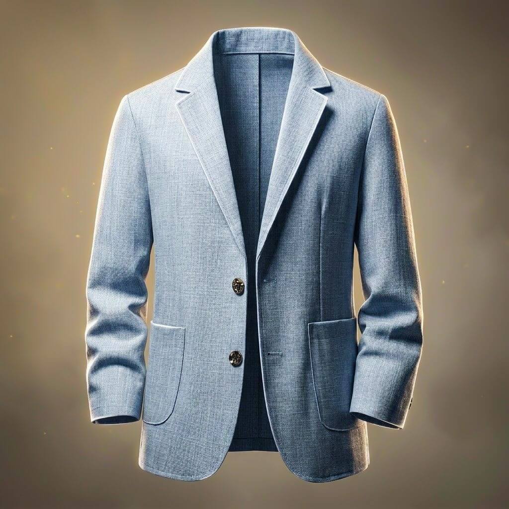 Notch Lapel Two Button Patch Pocket Relaxed Linen Blazer
