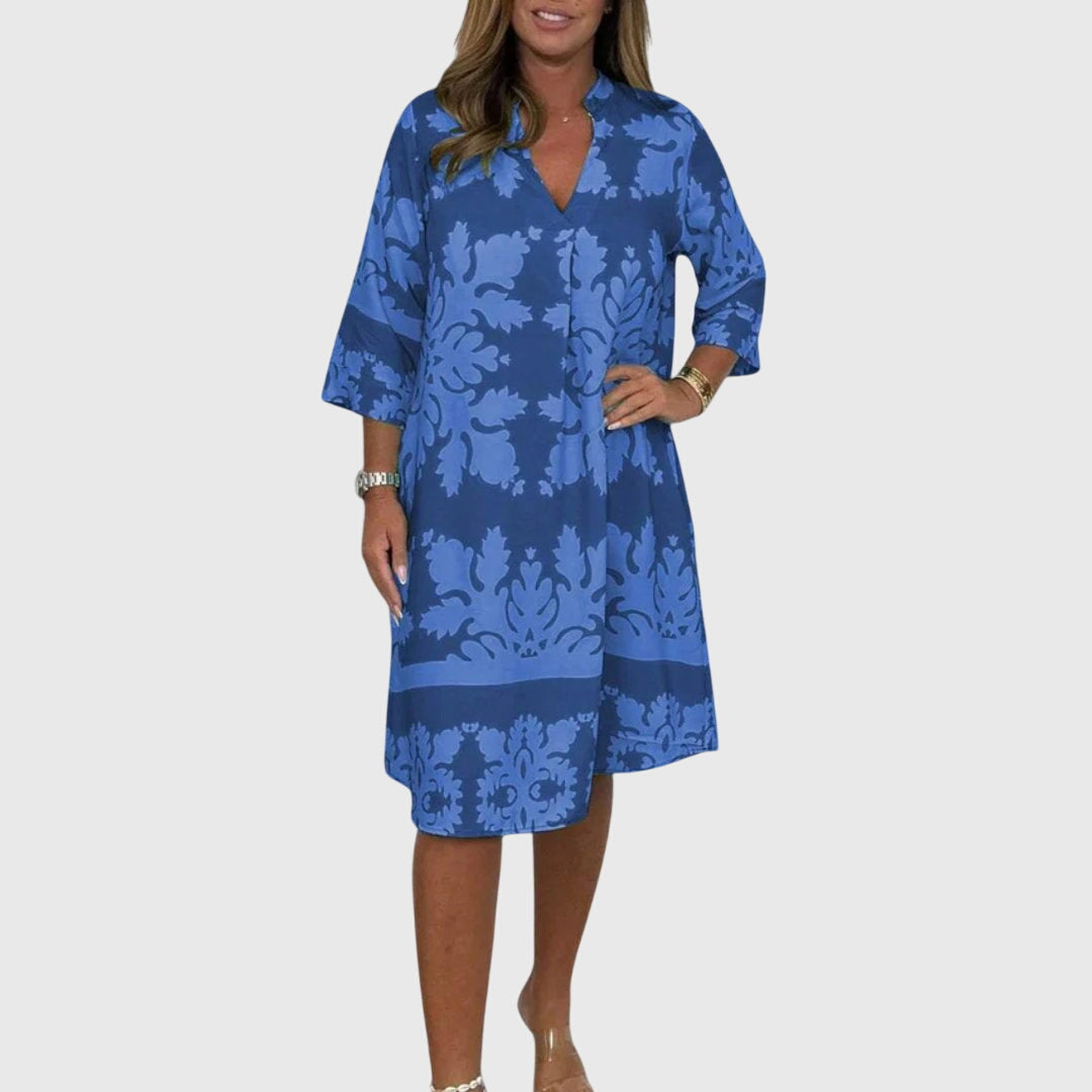 Printed Loose Fit Midi Dress