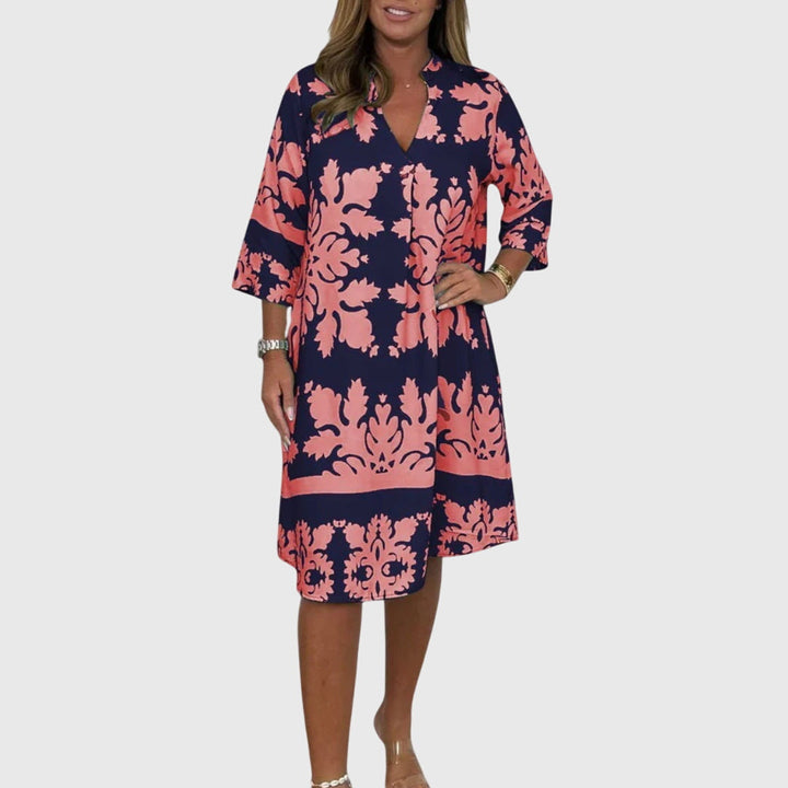Printed Loose Fit Midi Dress