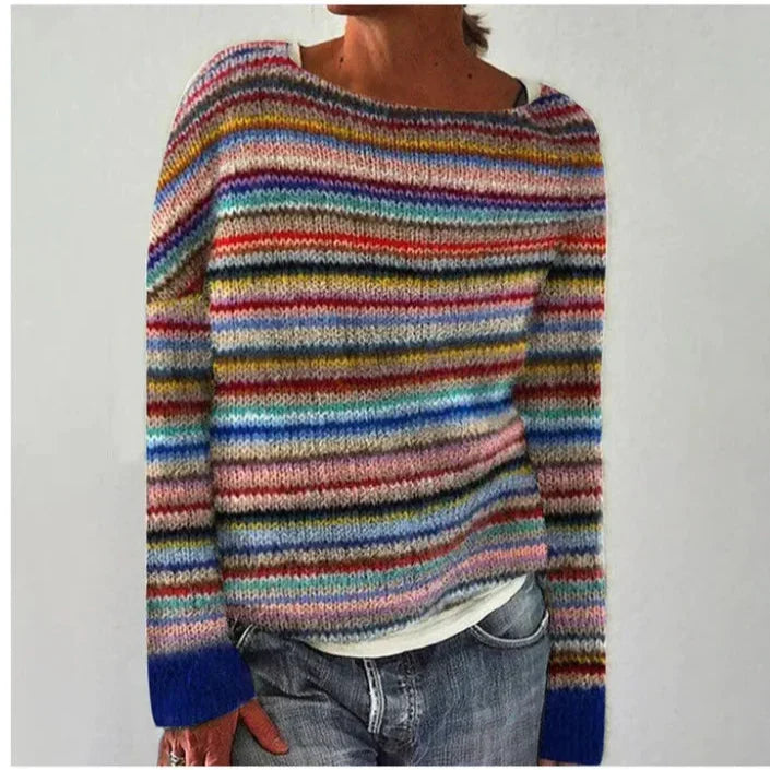 Fenwick | Women's Fair Isle Print Boat Neck Sweater