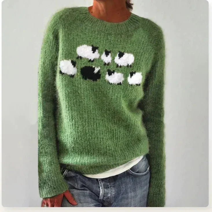Fenwick | Women's Fair Isle Print Boat Neck Sweater