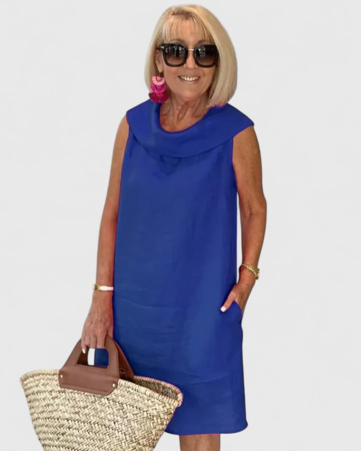 Sleeveless Loose Fit Elegant Shift Mini Dress