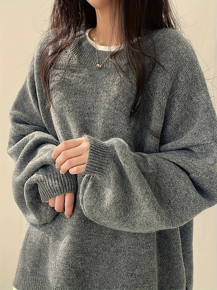 Josephine | Women's Balloon Sleeve Sweater with Relaxed Crew Neckline