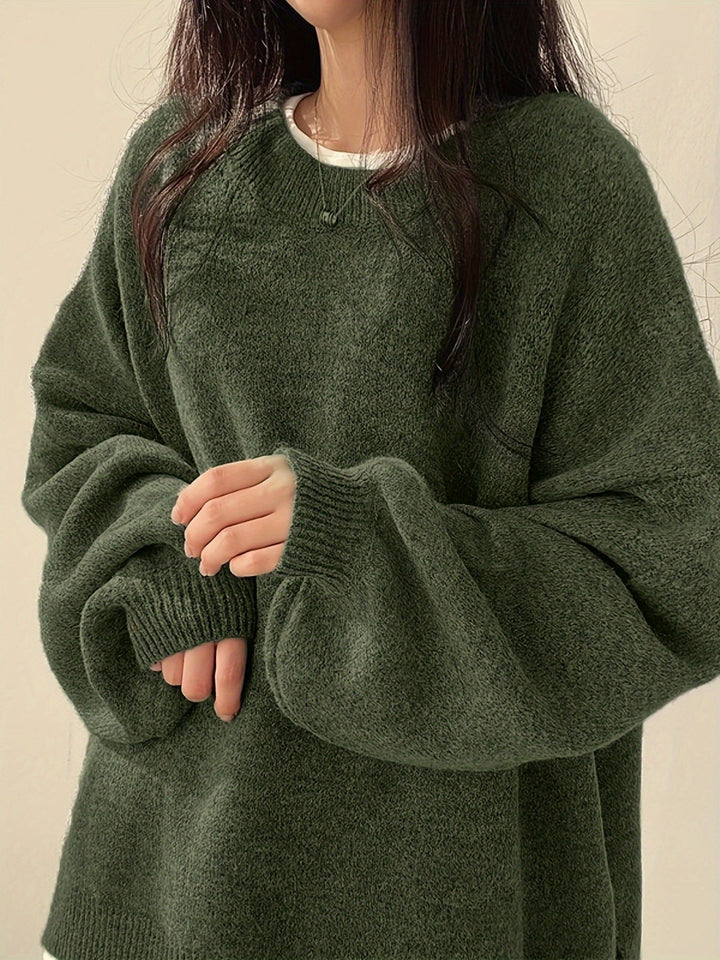 Josephine | Women's Balloon Sleeve Sweater with Relaxed Crew Neckline