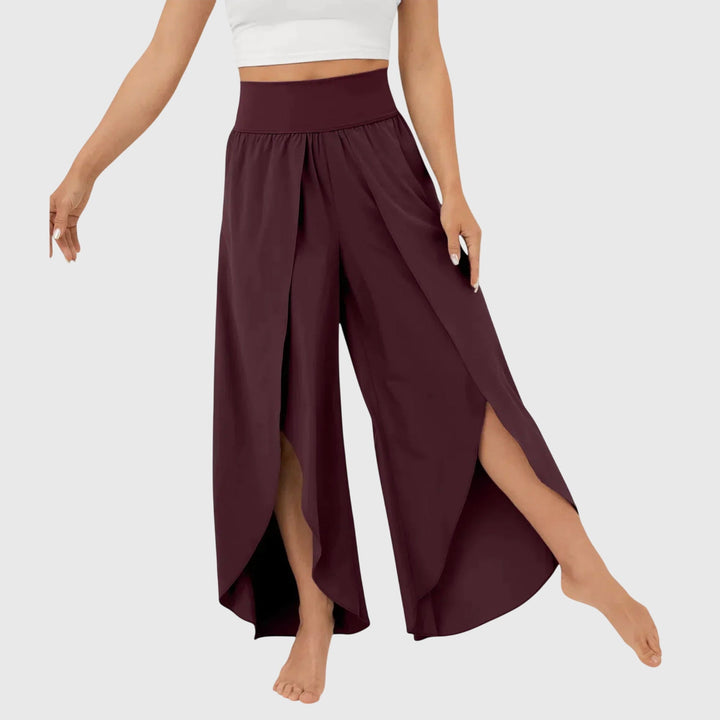 High Waisted Split Flowy Wide Leg Pants Women - Boho Style