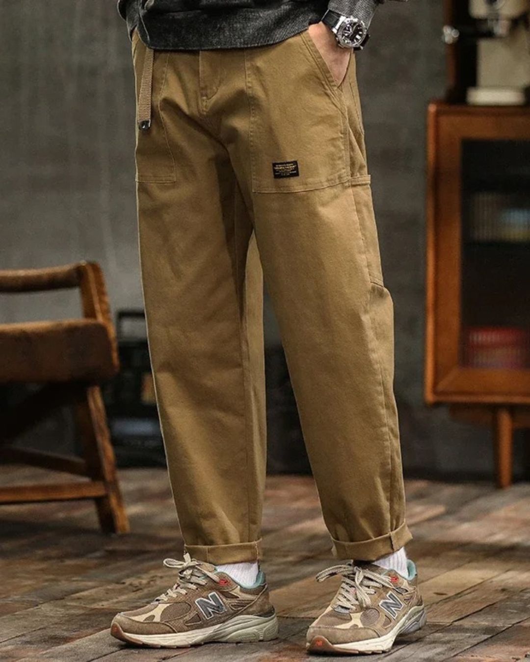 Workwear Tapered Mens Cargo Pants - Vintage Casual Utility