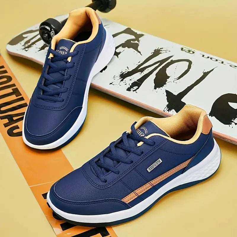 Contrast Trim Lace Up Cushioned Sole Casual Sneaker