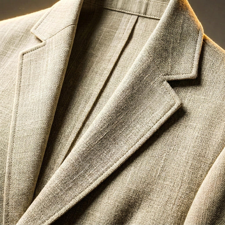 Notch Lapel Two Button Patch Pocket Relaxed Linen Blazer