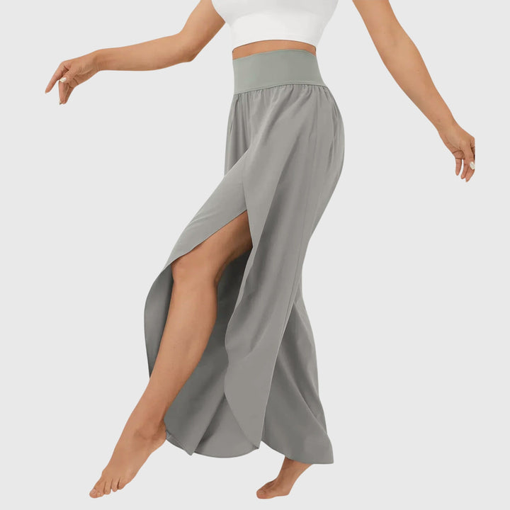 High Waisted Split Flowy Wide Leg Pants Women - Boho Style