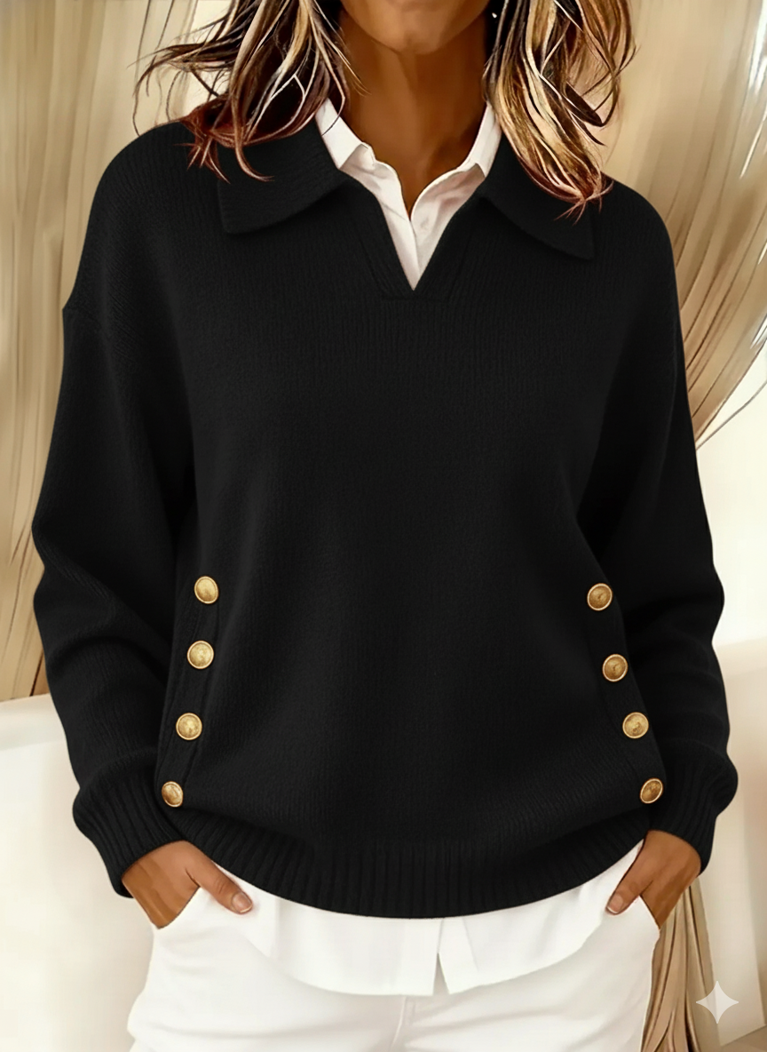 Rosalind | Women's V-Neck Collared Polo Sweater