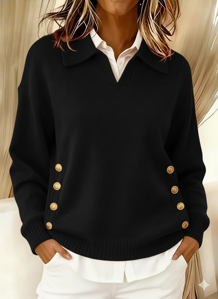 Rosalind | Women's V-Neck Collared Polo Sweater