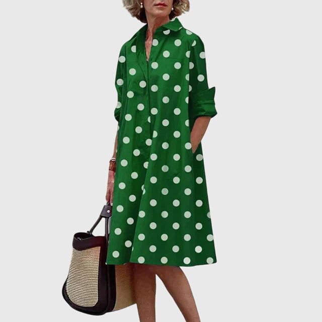 Oversized Button Down Casual Midi Shirt Dress