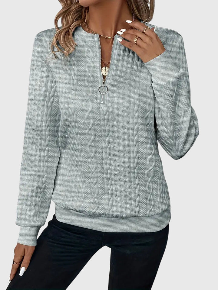 Seraphina | Women's Textured Cable Quarter-Zip Sweater