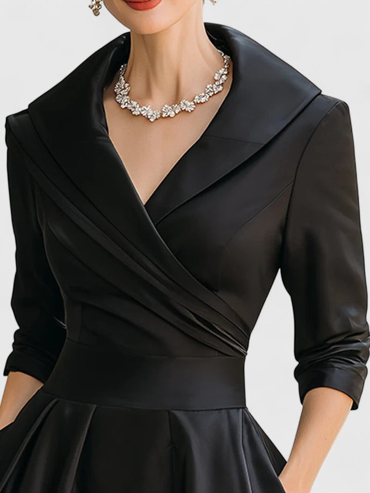 Elegant Midi Dress Formal Cocktail Evening