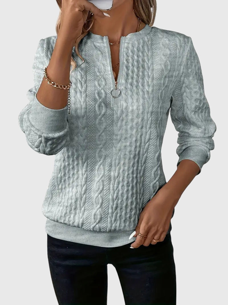 Seraphina | Women's Textured Cable Quarter-Zip Sweater