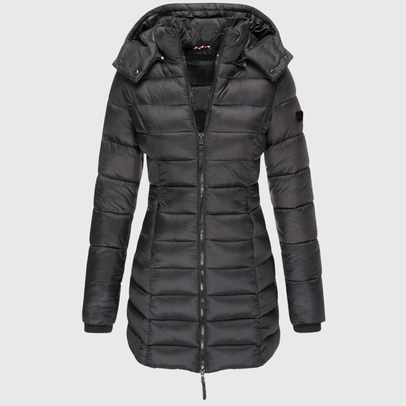 Marchetta | Women's Zip Front Hooded Longline Puffer Jacket