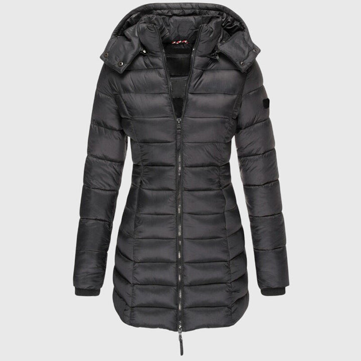 Marchetta | Women's Zip Front Hooded Longline Puffer Jacket