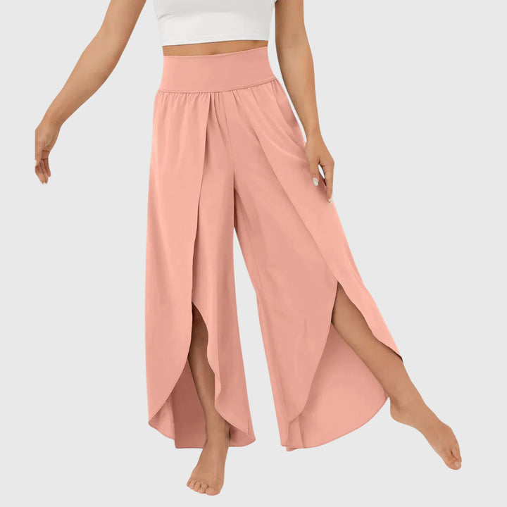 High Waisted Split Flowy Wide Leg Pants Women - Boho Style