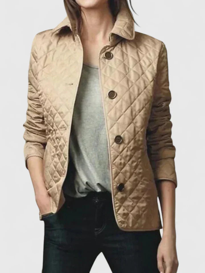 Isadora | Women's Diamond Quilted Button-Up Jacket