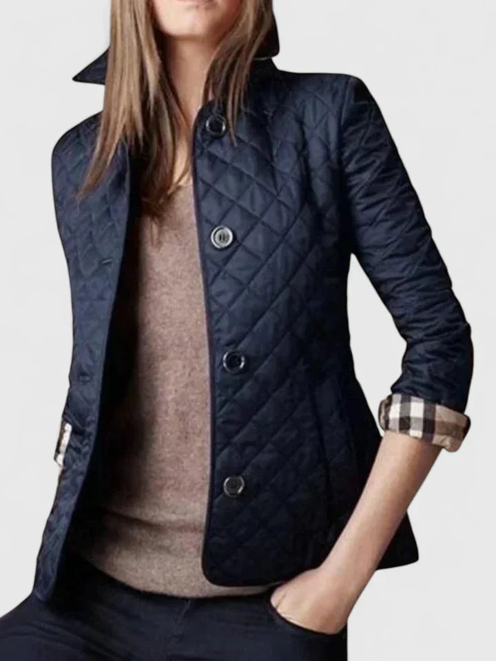 Isadora | Women's Diamond Quilted Button-Up Jacket