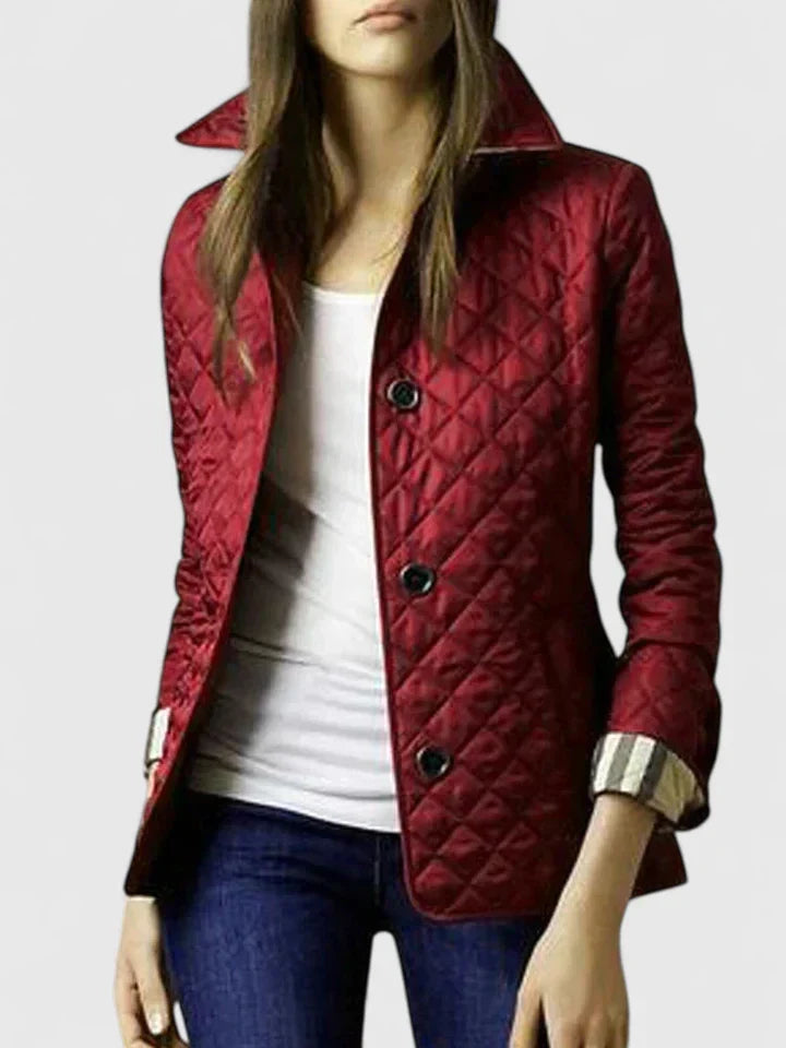 Isadora | Women's Diamond Quilted Button-Up Jacket