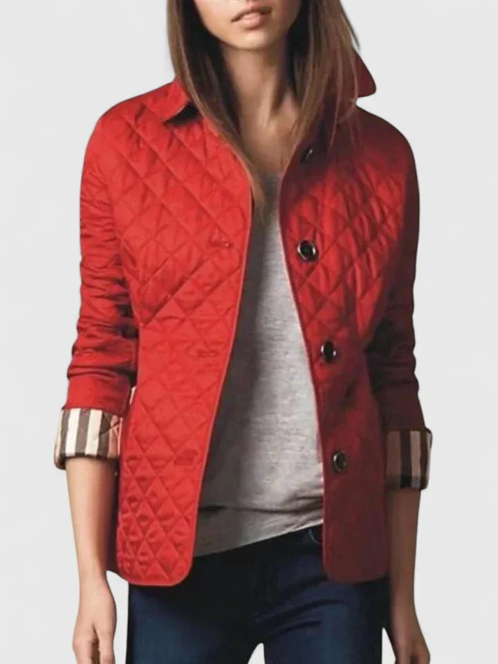 Isadora | Women's Diamond Quilted Button-Up Jacket