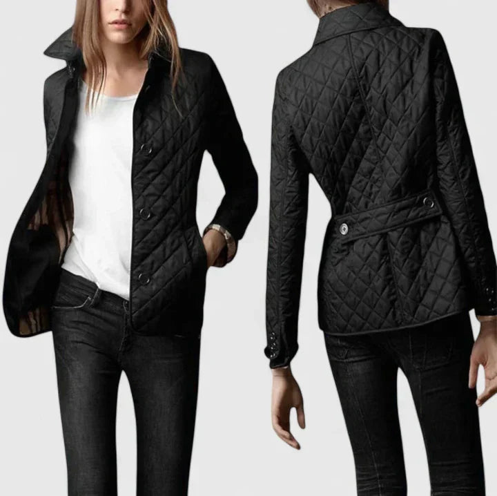 Isadora | Women's Diamond Quilted Button-Up Jacket
