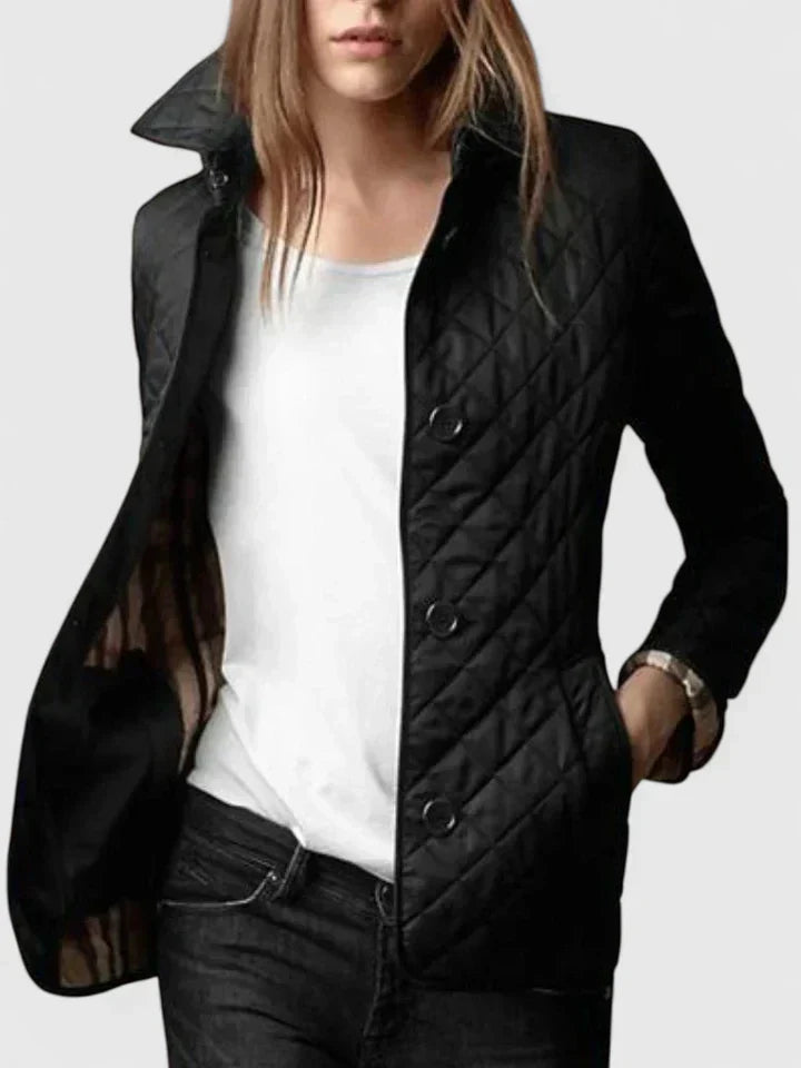 Isadora | Women's Diamond Quilted Button-Up Jacket