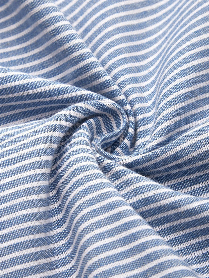 Striped Cotton A Line Summer Midi Dress