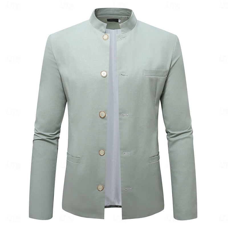 Alistair | Men's Mandarin Collar Cotton Blend Jacket