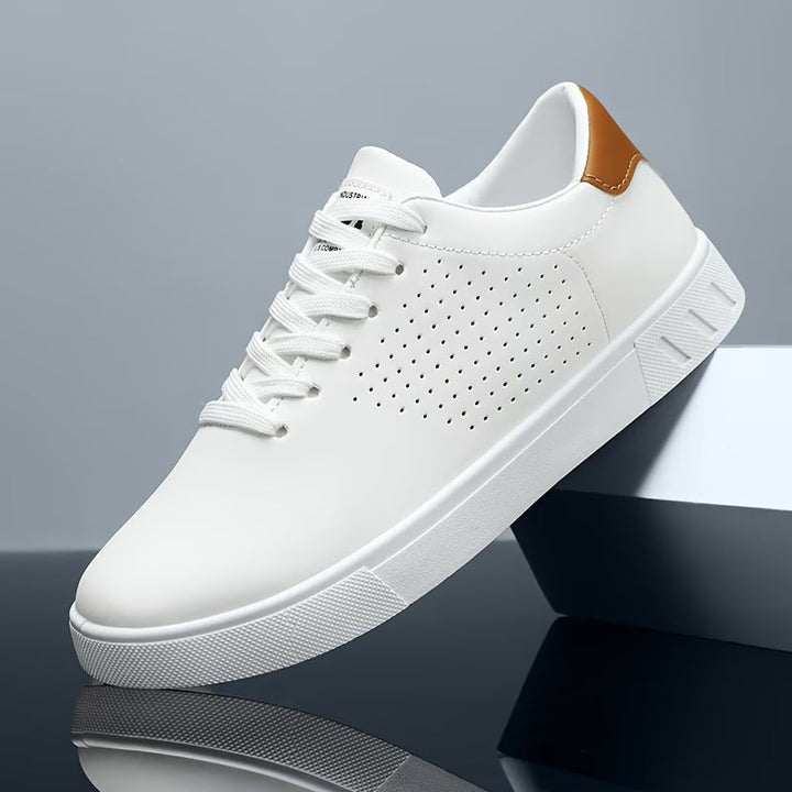 Marcus | Men's Clean Low-Top Sneakers with Perforated Toe