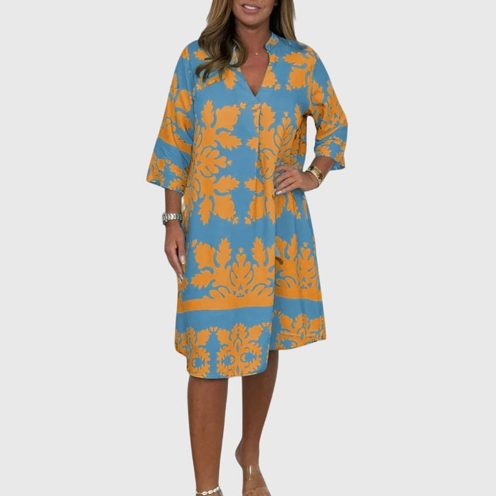Printed Loose Fit Midi Dress