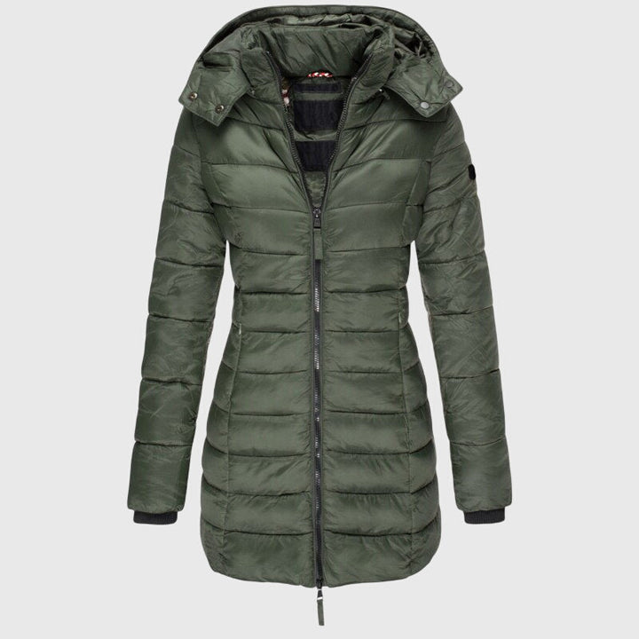 Marchetta | Women's Zip Front Hooded Longline Puffer Jacket