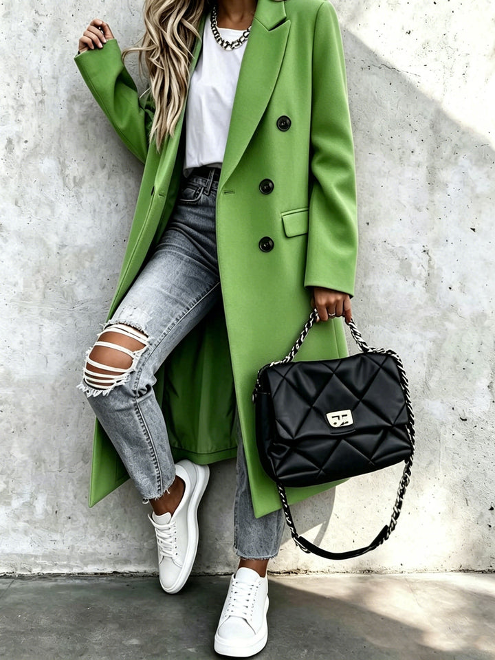 Bernadette | Women's Long Lapel Double Breasted Coat