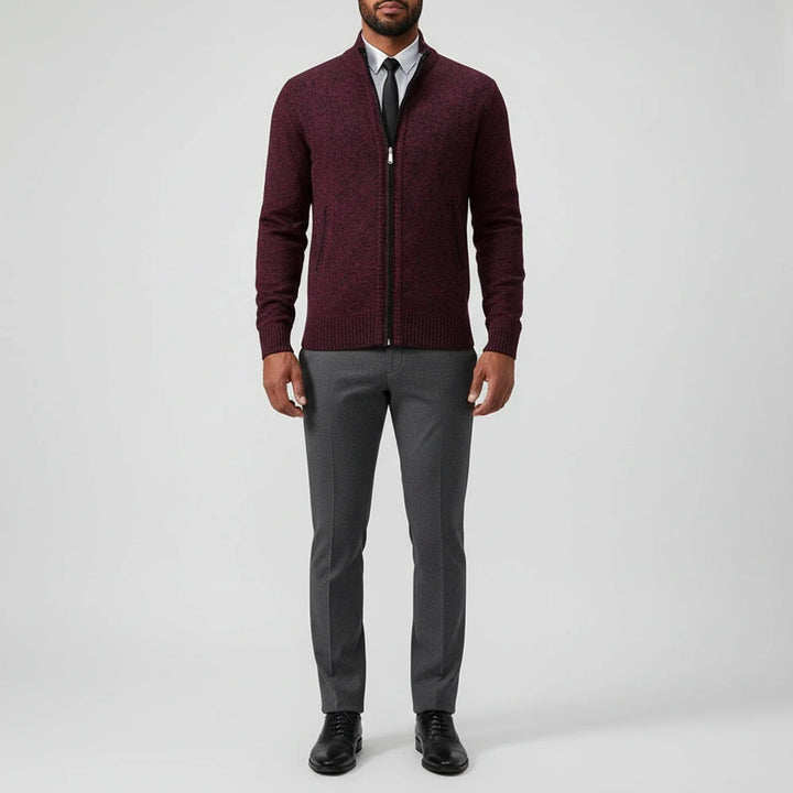 Nathaniel | Men's Cotton Zip-Up Funnel Neck Sweater