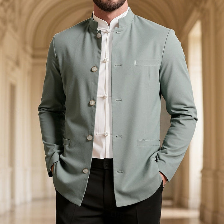 Alistair | Men's Mandarin Collar Cotton Blend Jacket