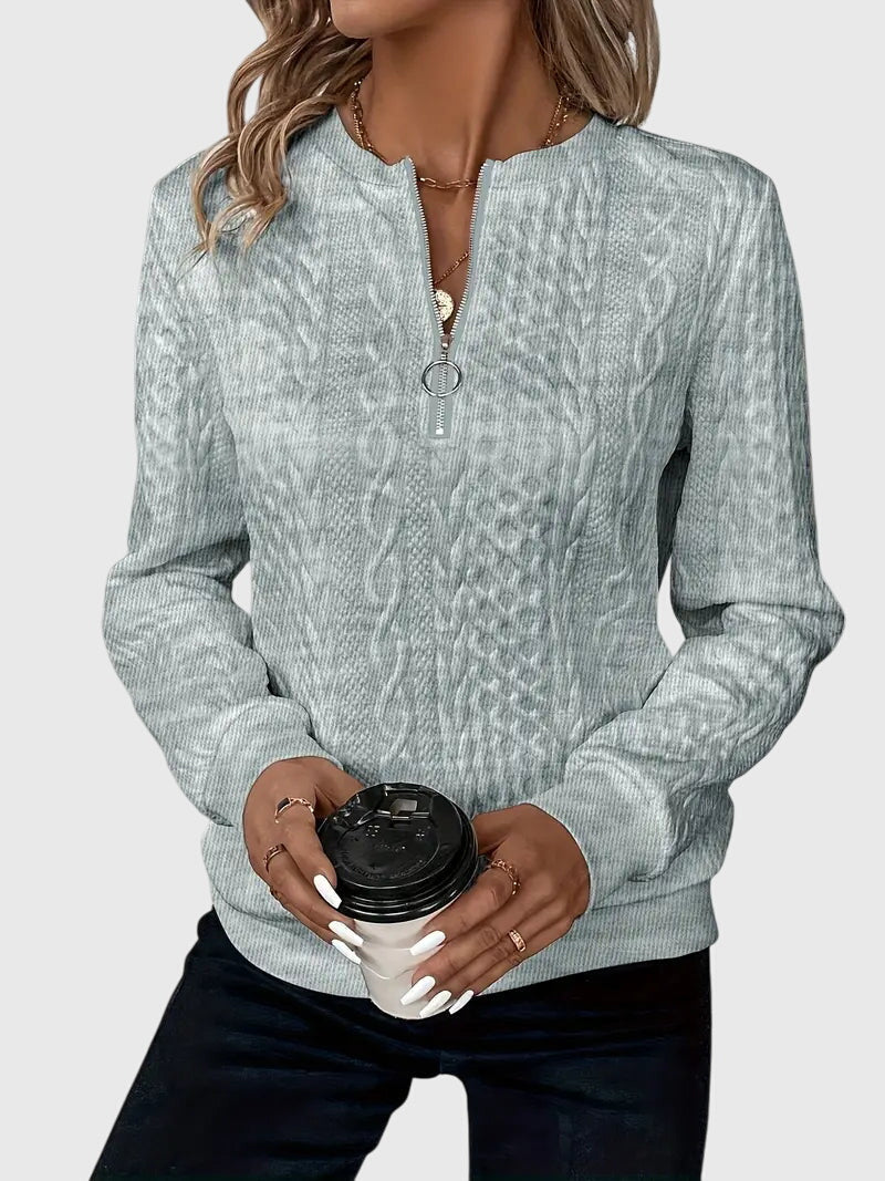Seraphina | Women's Textured Cable Quarter-Zip Sweater