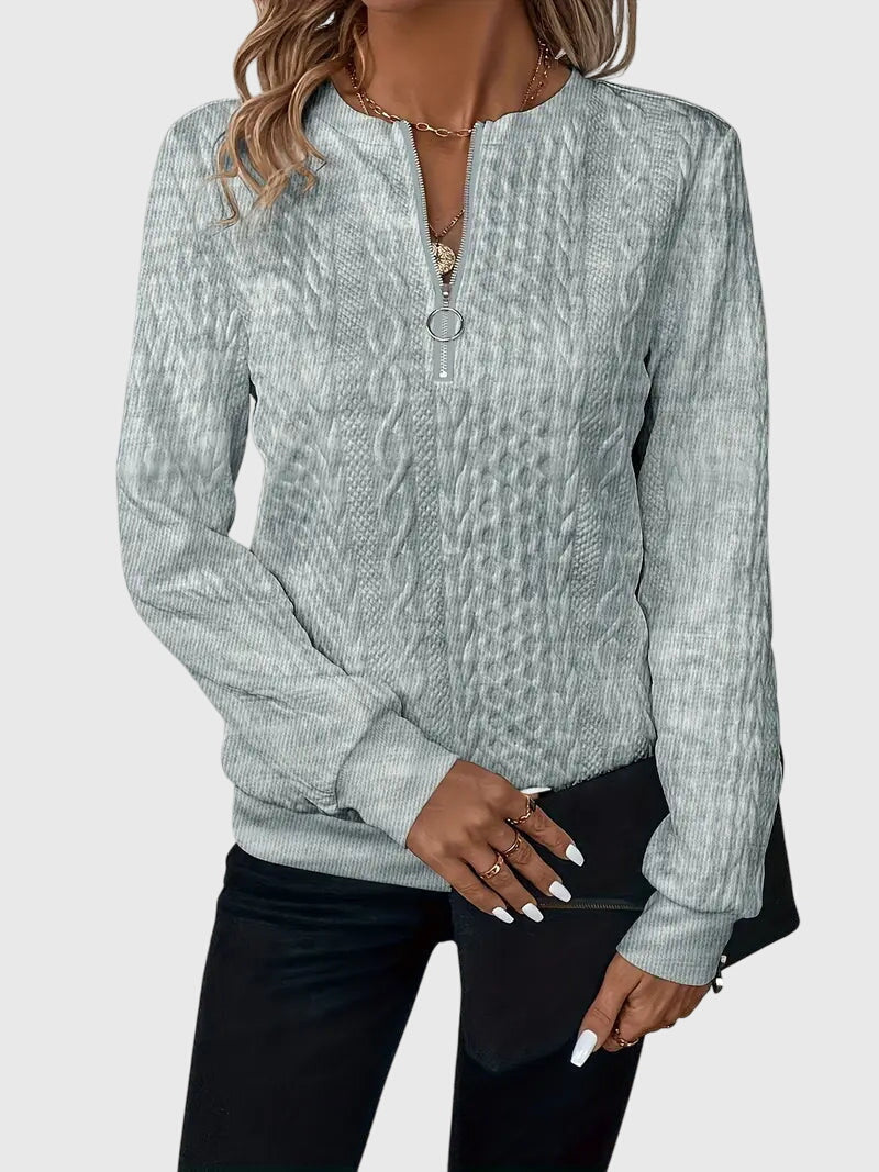 Seraphina | Women's Textured Cable Quarter-Zip Sweater