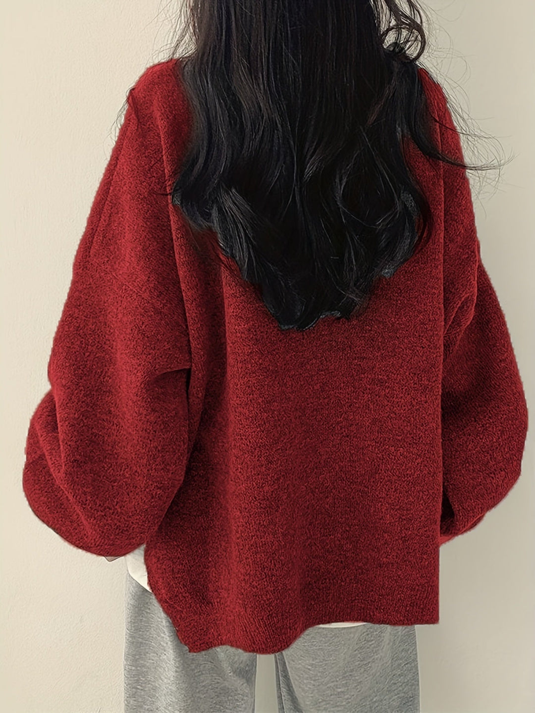 Josephine | Women's Balloon Sleeve Sweater with Relaxed Crew Neckline