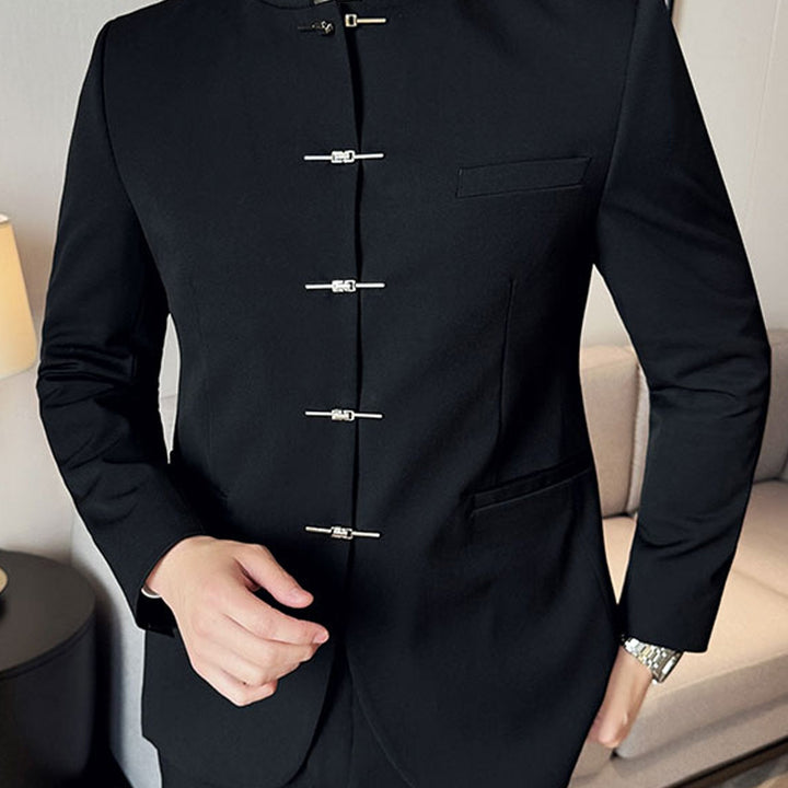 Barnaby | Men's Frog-Clasp Stand Collar Jacket