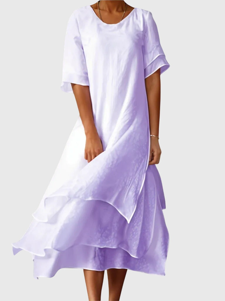 Linen Tiered Maxi Summer Beach Dress